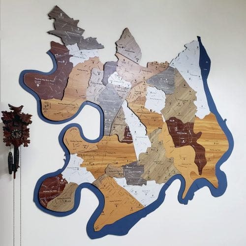 Bản đồ gỗ trang trí Thành Phố Thủ Đức 2