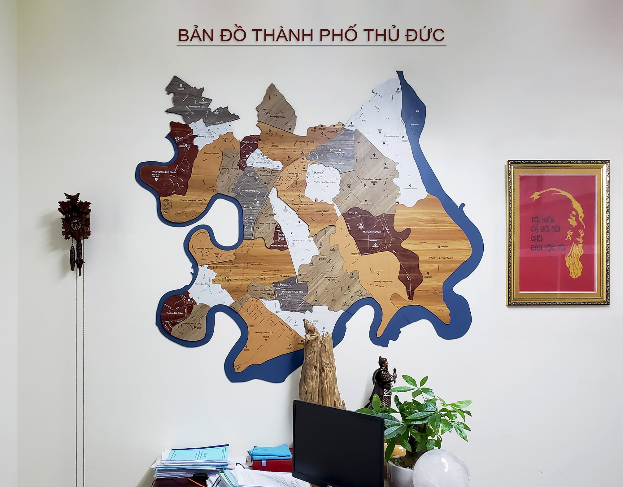Bản Đồ Thành Phố Thủ Đức Bằng Gỗ 3D - Mix 6 màu - Flower photo review